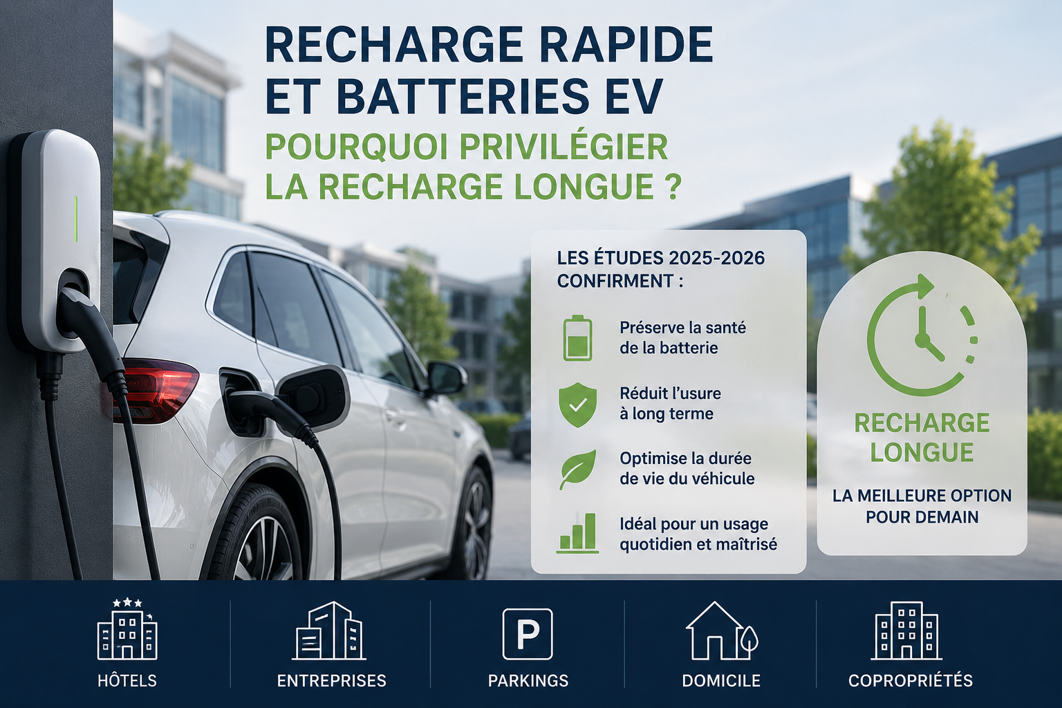 Recharge longue et batterie véhicule électrique